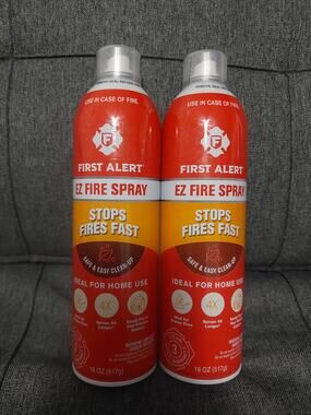 First Alert EZ Fire Spray, Extinguishing Aerosol Spray 18oz, Pack of 2 Sealed